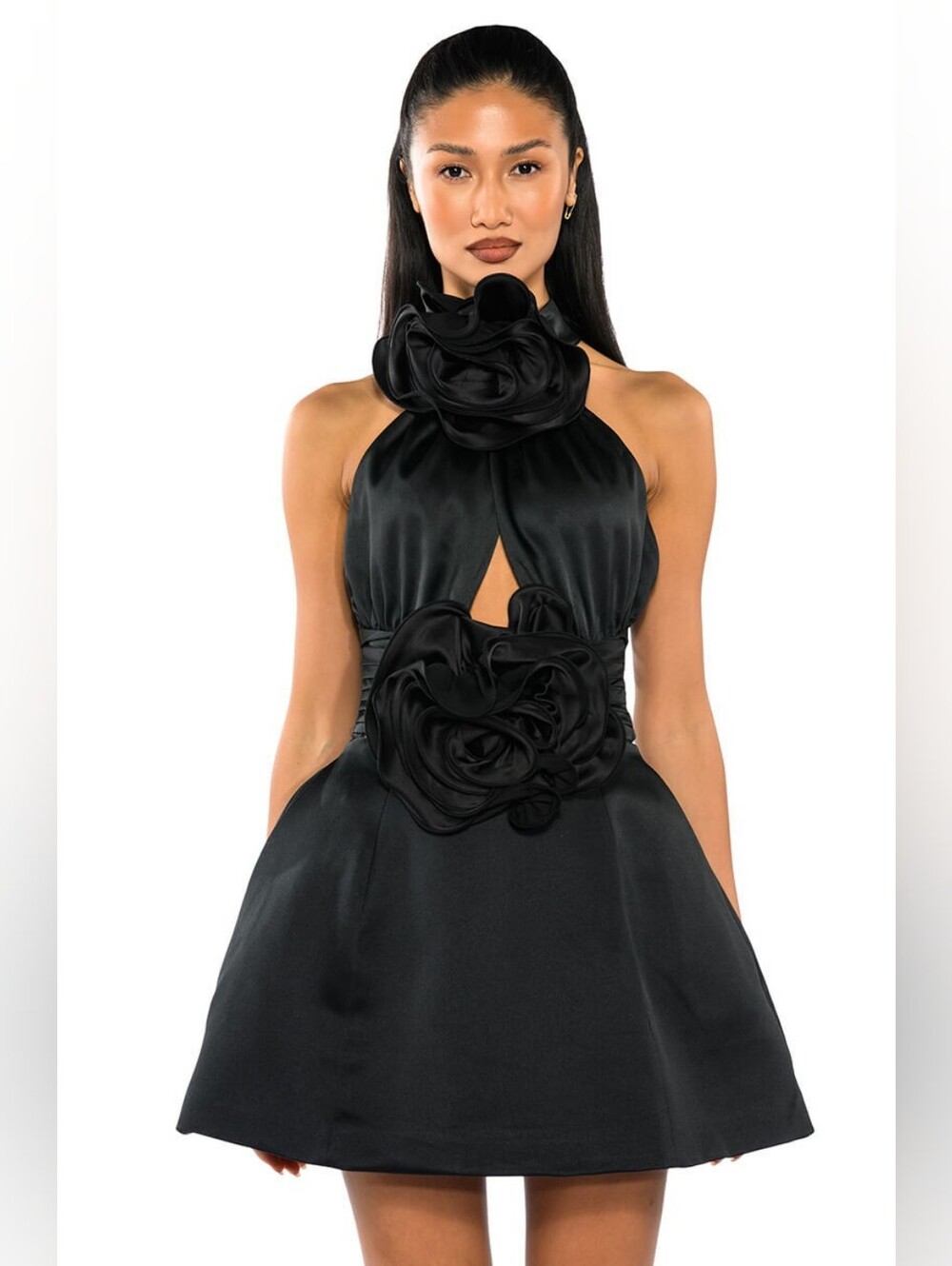 AKIRA New With Tags Floral Cutout Dress (Missing Waist Rose) - Size S